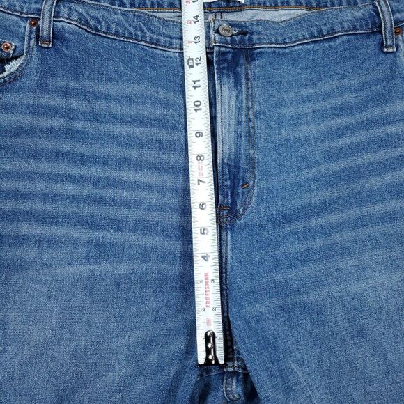 Abercrombie 90s Slim Straight Ultra High Rise Jeans Blue Ripped Y2K Size 24 37 - Picture 11 of 12